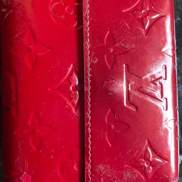 970067E YV Louis Vuitton Wallet Red Monogram Vernis - Picture 8 of 8
